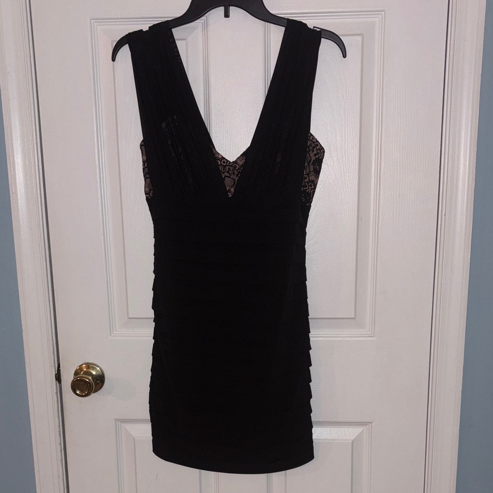 Max & Cleo Black Lace Mini Dress